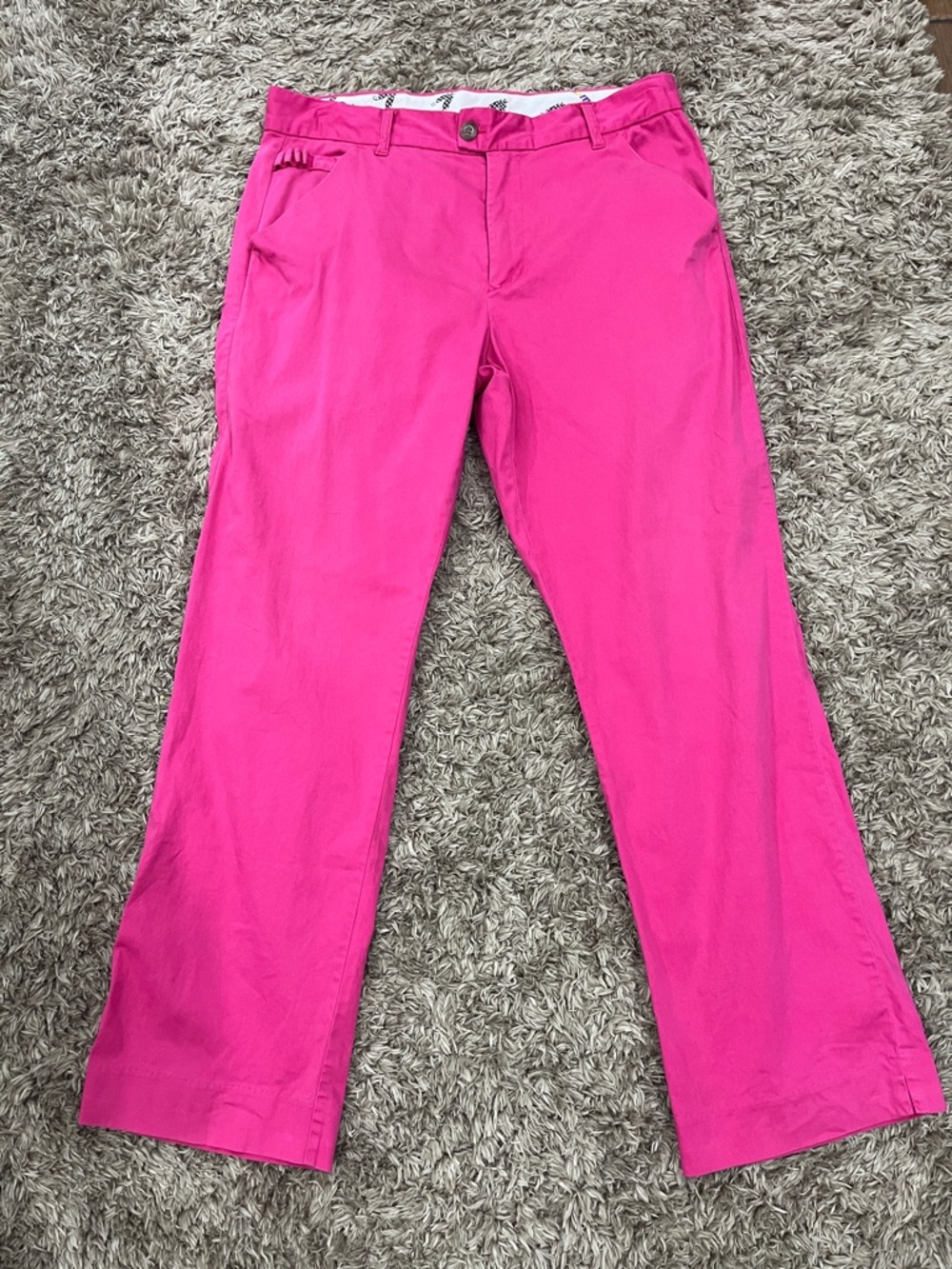 Men's Royal & Awesome Hot Pink Straight-Leg Golf Chinos  32x30